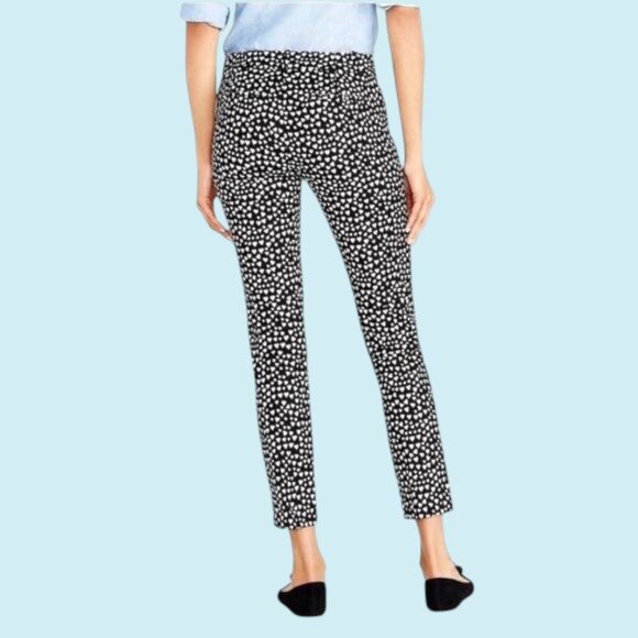 J Crew Mercantile Winnie Pants Women's Size 14 Black with Hearts Crop Comfort - Picture 2 of 14